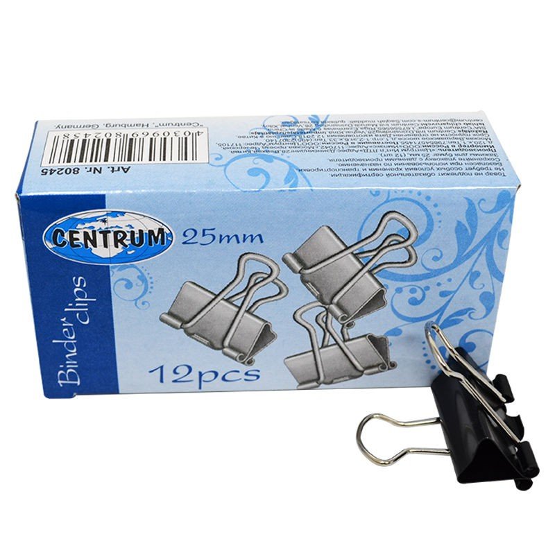 Abel,Bulldog/Binder Clips,25MM,12/Box,Black Metro Office & Computer