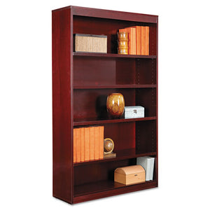 Alera,Bookcase, Five-Shelf, 35.63w x 11.81d x 60h, Mahogany