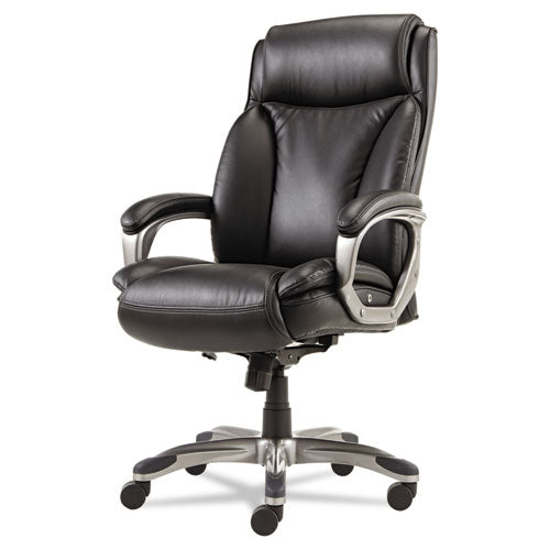 Alera, Veon Series Executive High-Back Bonded Leather Chair, Supports Up to 275 lb, Black Seat/Back, Graphite Base