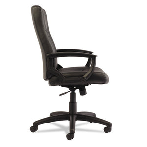 Alera,YR Series Executive High-Back Swivel/Tilt Bonded Leather Chair, Supports 275 lb, 17.71" to 21.65" Seat Height, Black