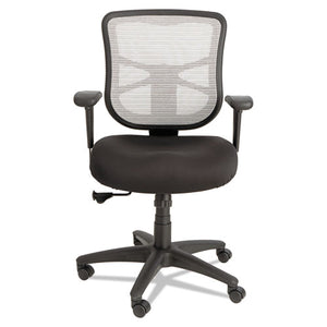 Alera,Elusion Series Mesh Swivel/Tilt Chair, Supports 275lb, 17.9" to 21.8" Seat, Black Seat, White Back, Black Base