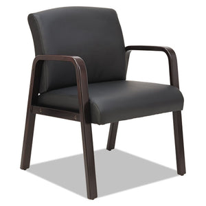 Alera,Reception Lounge WL Series Guest Chair, 24.21" x 24.8" x 32.67", Black Seat/Back, Espresso Base