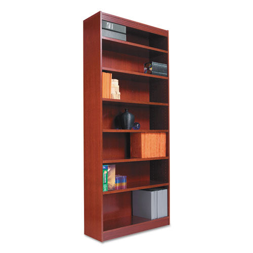 Alera,Bookcase, Six-Shelf, 35.63w x 11.81d x 60h,Medium Cherry