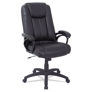 Alera,CC Series, Executive High Back Leather Chair, Supports Up to 275 lb, 20.28" to 23.9" Seat Height, Black