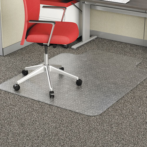 Alera, Studded Chair Mat for Flat Pile Carpet, 36 x 48, Lipped, Clear