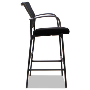 Alera, IV Series Guest Stool, Mesh Back, Fabric Seat, 25.19" x 23.81" x 45.66", Black, 2/Carton