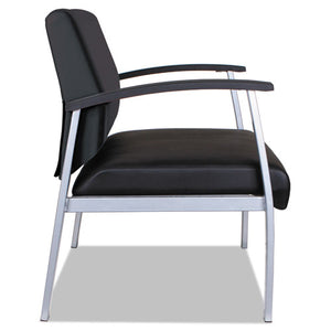 Alera, metaLounge Series Bariatric Guest Chair, 30.51" x 26.96" x 33.46", Black Seat/Back, Silver Base
