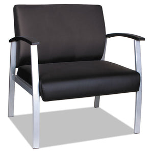 Alera, metaLounge Series Bariatric Guest Chair, 30.51" x 26.96" x 33.46", Black Seat/Back, Silver Base