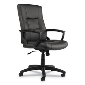 Alera,YR Series Executive High-Back Swivel/Tilt Bonded Leather Chair, Supports 275 lb, 17.71" to 21.65" Seat Height, Black