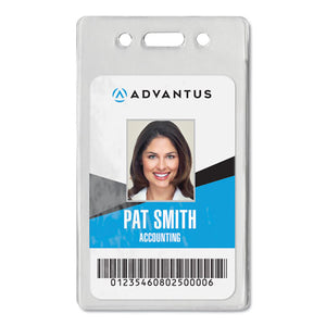 Advantus,ID Badge Holders, Vertical, Clear 2.68" x 4.38" Holder, 2.38" x 3.63" Insert, 50/Pack