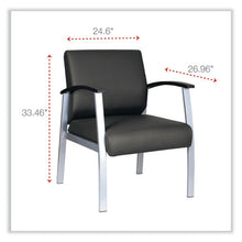 Load image into Gallery viewer, Alera, metaLounge Series Mid-Back Guest Chair, 24.6&quot; x 26.96&quot; x 33.46&quot;, Black Seat/Back, Silver Base
