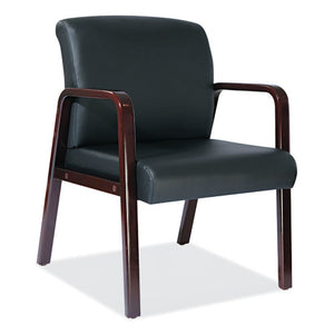 Alera,Reception Lounge WL Series Guest Chair, 24.21" x 24.8" x 32.67", Black Seat/Back, Mahogany Base