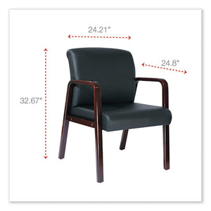 Alera,Reception Lounge WL Series Guest Chair, 24.21" x 24.8" x 32.67", Black Seat/Back, Mahogany Base